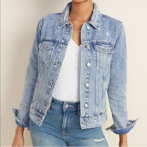 Distressed jean jacket